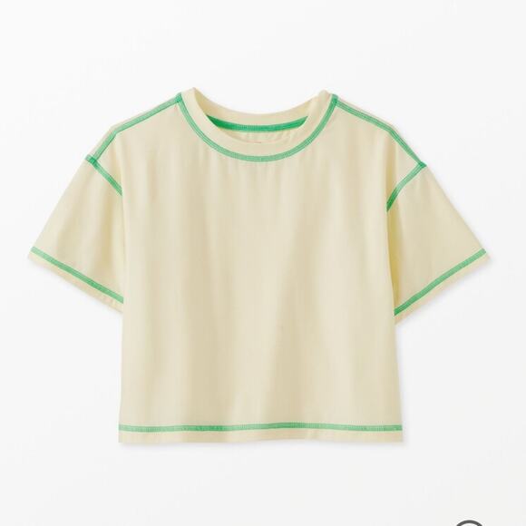 Hanna Andersson Girls Size 10 Active MadeForSun T-Shirt - Ecru - Picture 1 of 3